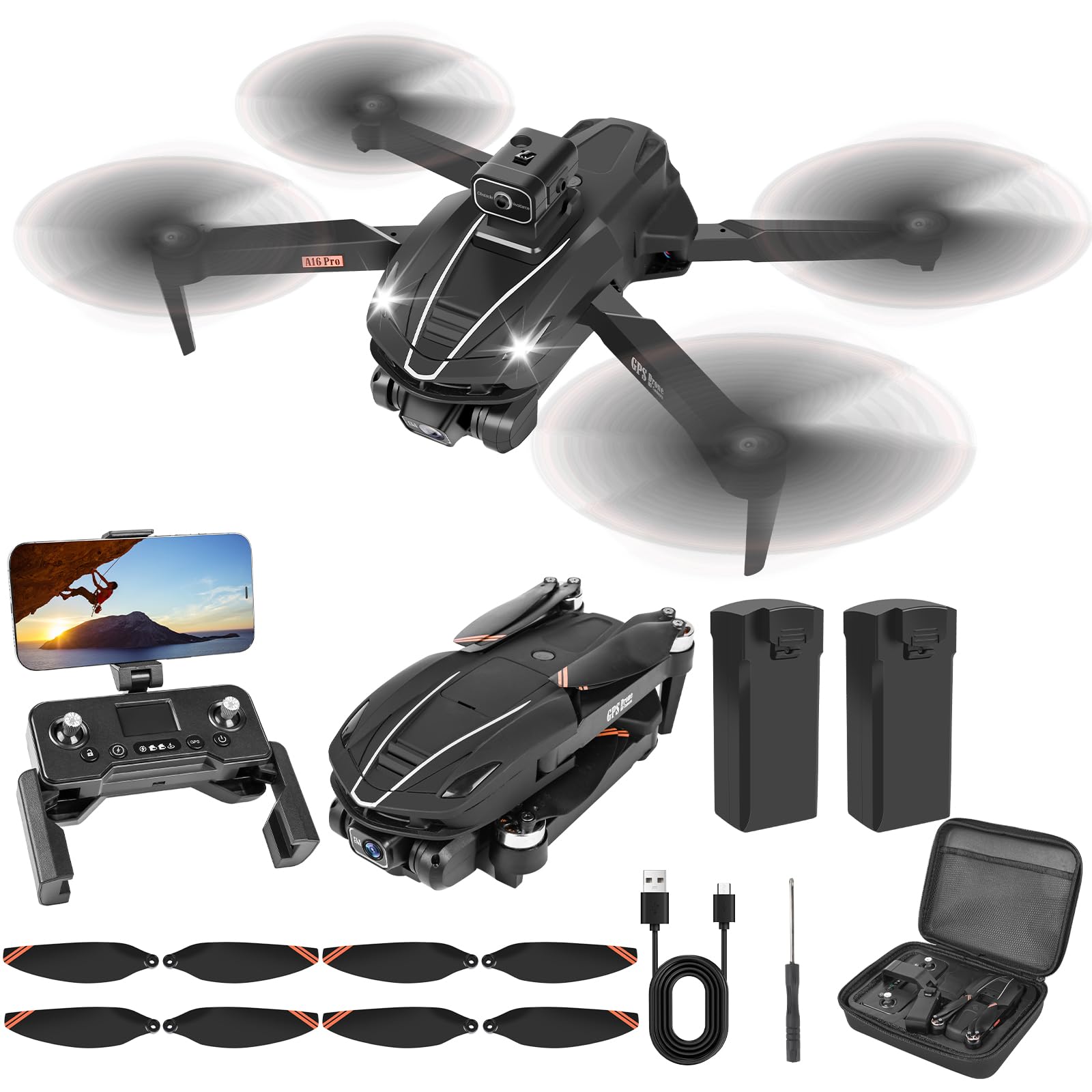 Weinsamkeit GPS Drohne mit Kamera 4K Faltbar Kameradrohne 3KM Große Reichweite 5G WiFi FPV Drone, 40 Min. Flugzeit, Bürstenloser Motor, Follow-Me/Rückkehr, RC Quadrocopter für Anfänger Erwachsene