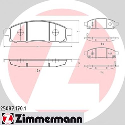 ZIMMERMANN 25087.170.1 Serie Bremsbeläge, vorne, 2 Sensoren Akustische