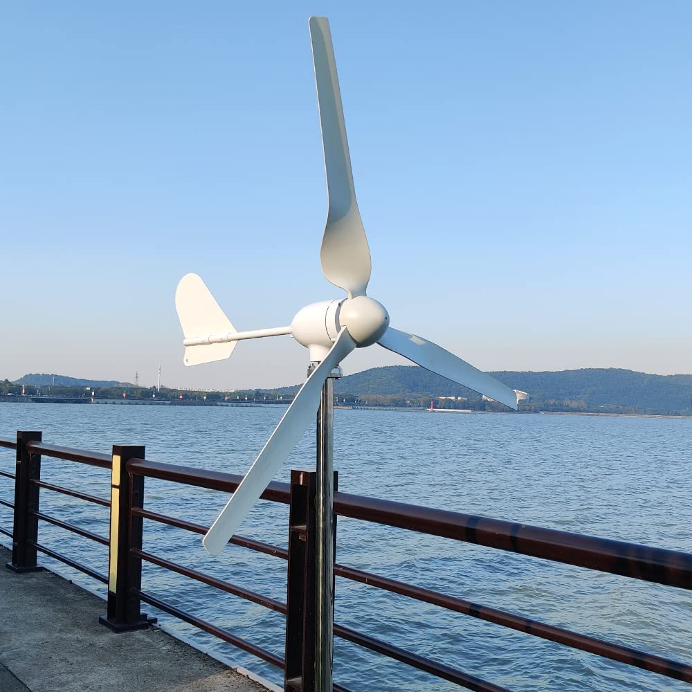 1000W Windkraftanlage 12V 24V 48V Windturbine Generator mit Hybrid Controller für den Heimgebrauch hohe Effizienz (48V mit Controller)