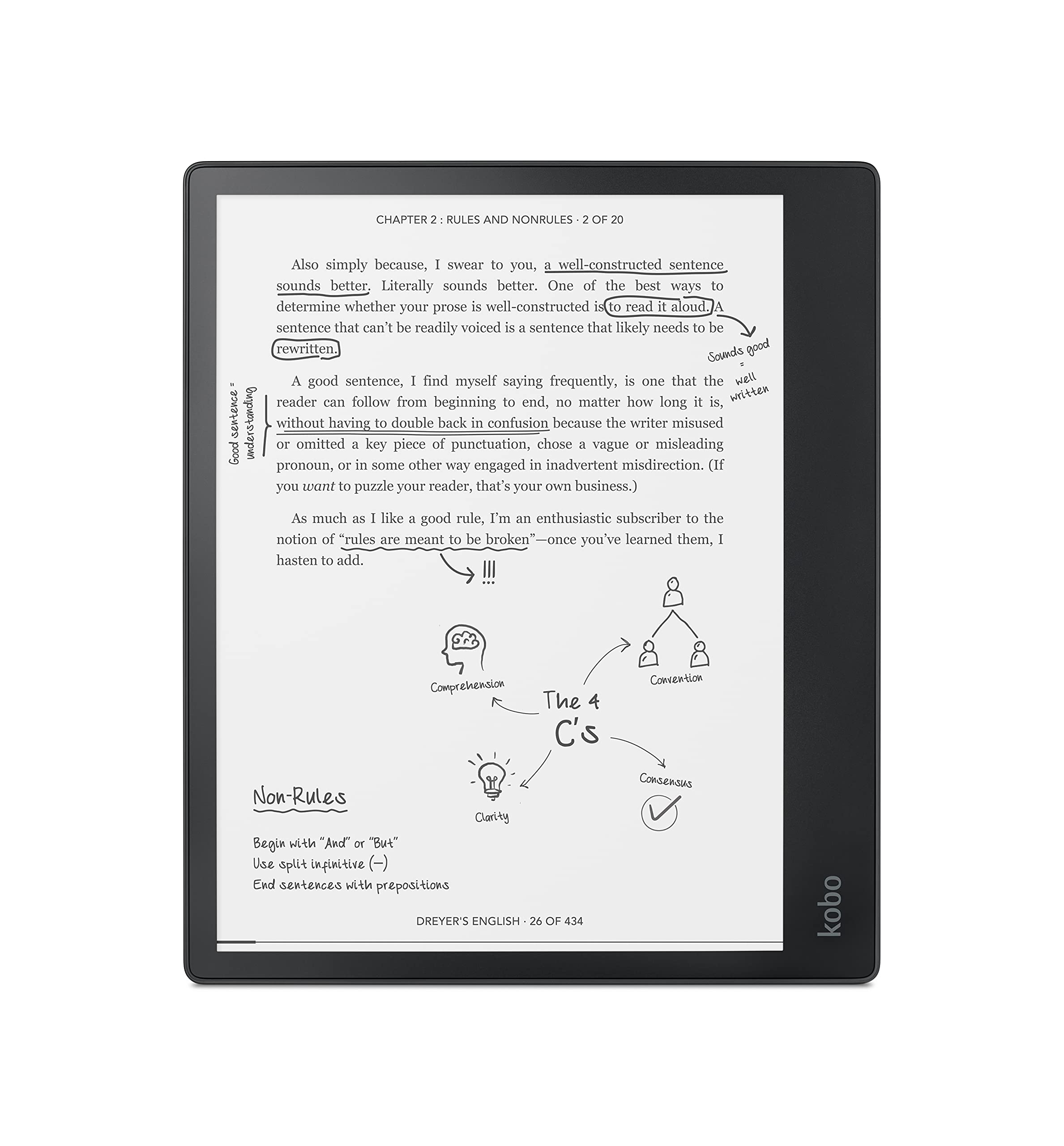 Kobo Elipsa Pack | eReader | Blendfreier 10,3-Zoll-Touchscreen | eBooks markieren | Das Paket enthält Kobo Elipsa, 1 Kobo Stylus und 1 SleepCover | Anpassbare Helligkeit | 32GB Speicher