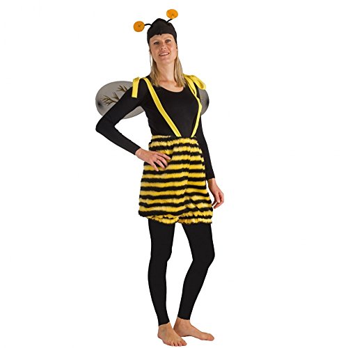 Krause & Sohn Unisex Kostüm Honigbiene Hose Mütze Biene Tierkostüm Fasching Garten (S/M)
