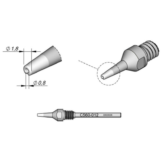 JBC C560012 Entlötdüse für DR560-A