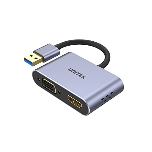 UNITEK Adapter USB-A - HDMI & VGA Full HD M/F