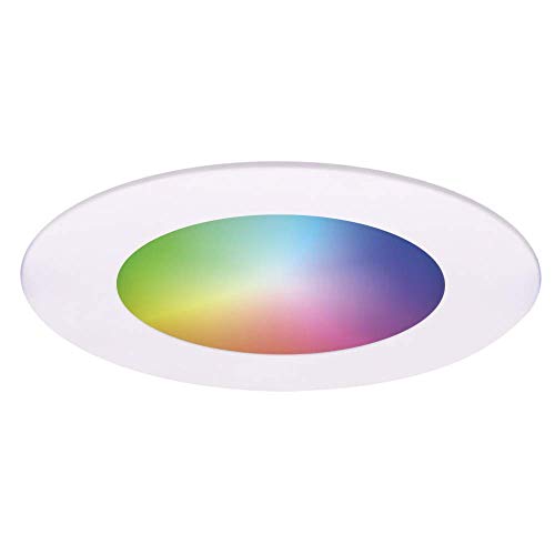HOFTRONIC Aura - Smart Home LED Einbaustrahler Weiß - RGBWW 16,5 Millionen Farben - 12W 1050lm Extra hell - Deckenspots Rund Ø108mm - WiFi + Bluetooth - Amazon Alexa, Google Home & Siri