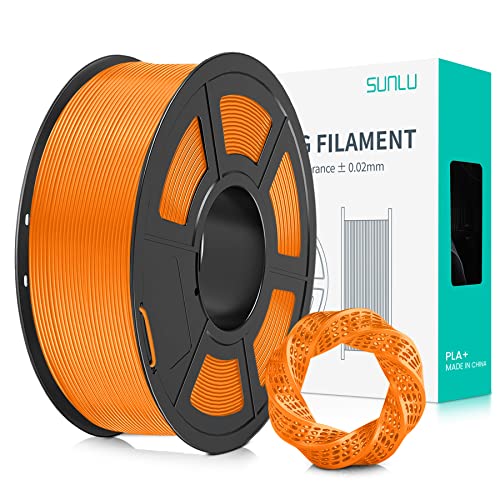 SUNLU PLA Plus 3D Filament 1.75mm for 3D Printer & 3D Pens, 1KG (2.2LBS) PLA+ Filament Tolerance Accuracy +/- 0.02 mm, Orange