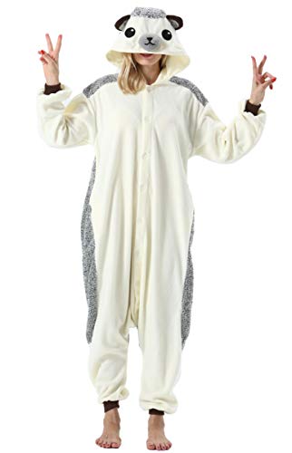 ULEEMARK Damen Herren Jumpsuit Onesie Tier Fasching Halloween Kostüm Lounge Sleepsuit Cosplay Overall Pyjama Schlafanzug Erwachsene Unisex Igel for Höhe 140-187CM