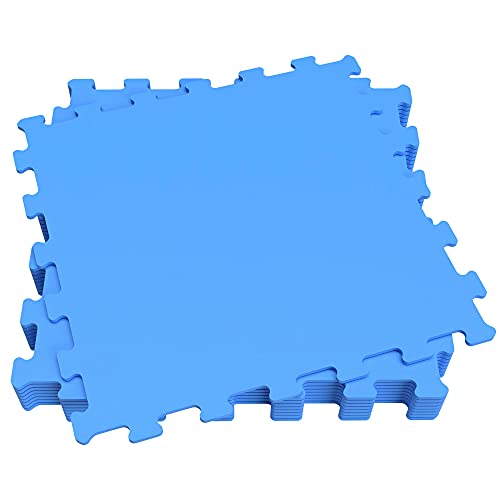 AKTIVE 52797 52797-Bodenschutz, Eva-Gummi, 8, Stück, Abnehmbarer Pool-Puzzle, Poolschutz, Poolboden, blau, 9 piezas de 50 x 50 cm