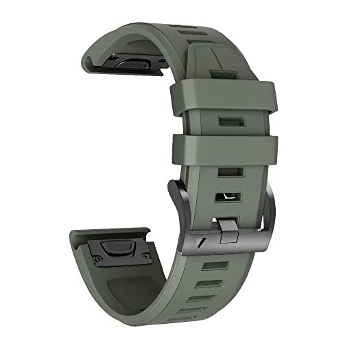 HHBYLEEE- 26/22 mm Uhrenarmband für Garmin Fenix 6 6X Pro 5 5X Plus Silikonband Fenix7 7X Enduro MK2 Schnellverschluss-Uhr Easyfit Handgelenkschlaufe(M,26 mm)