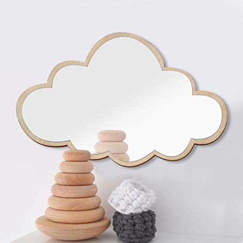 Mikrokos Kinderzimmer Spiegel-Nordic Acryl dekorative Spiegel Wandaufkleber Aufkleber Kinder Kinderzimmer Kunst Home Decor(Cloud)