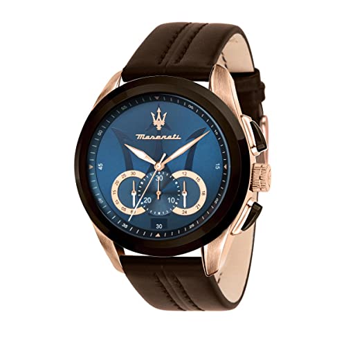 MASERATI Herren Analog Quarz Uhr mit Leder Armband 8.4341E+12