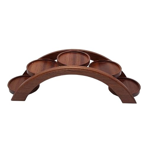 VIGAN Hot Pot Arch Bridge Plate Sushi Bridge Boat Tableware Dessert Wooden Dim Sum Plate Sushi Tray Kitchen Sushi Plate (Coffee Five Layer)