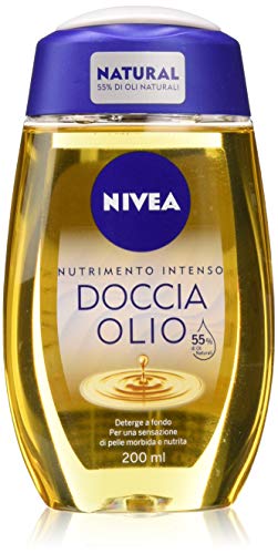 Nivea Dusche Natural Oil Intensive Ernährung im Pack von 6 x 200 ml, nährendes Schaumbad auf natürlicher Ölbasis, für weiche und ernährende Haut