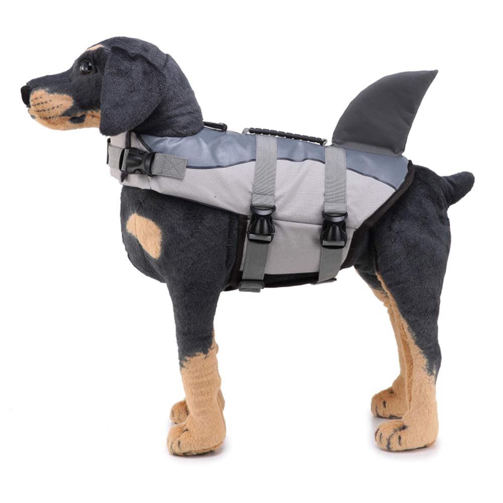 GEMSeven Shark Mermaid Pet Dog Reflective Schwimmweste Mit Griff Hund Schwimmtraining Preserver