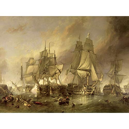 Stanfield The Battle Of Trafalgar Painting Large XL Wall Art Canvas Print Schlacht Malerei Wand