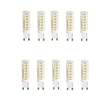 OUGEER 10er Pack G9 LED Lampe, Kein Flackern, (7W, Ersetzt 65W Halogen), 650LM, Kaltweiß 6000K, G9 LED Leuchtmittel Birne