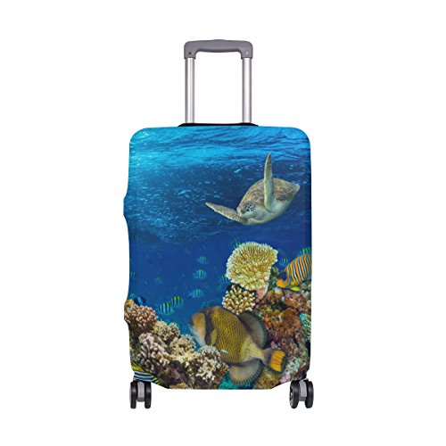 ALAZA Unterwasser Sea Korallenriff Ozean-Fisch-Gepäckabdeckung Für 18-20 Zoll Koffer Spandex Reise-Schutz