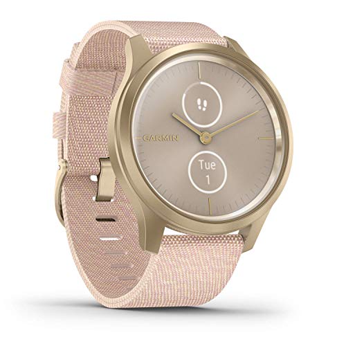 Garmin vívomove Style – stilvolle Hybrid-Smartwatch mit 2 brillanten AMOLED-Farbdisplays und Nylon Armband, Sport-Apps und Fitness-/Gesundheitsdaten (Zertifiziert und Generalüberholt)
