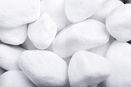 Doubleyou Geovlies & Baustoffe 20 kg Carrara Kies - Marmorkies weiß - Körnung 40-60 mm