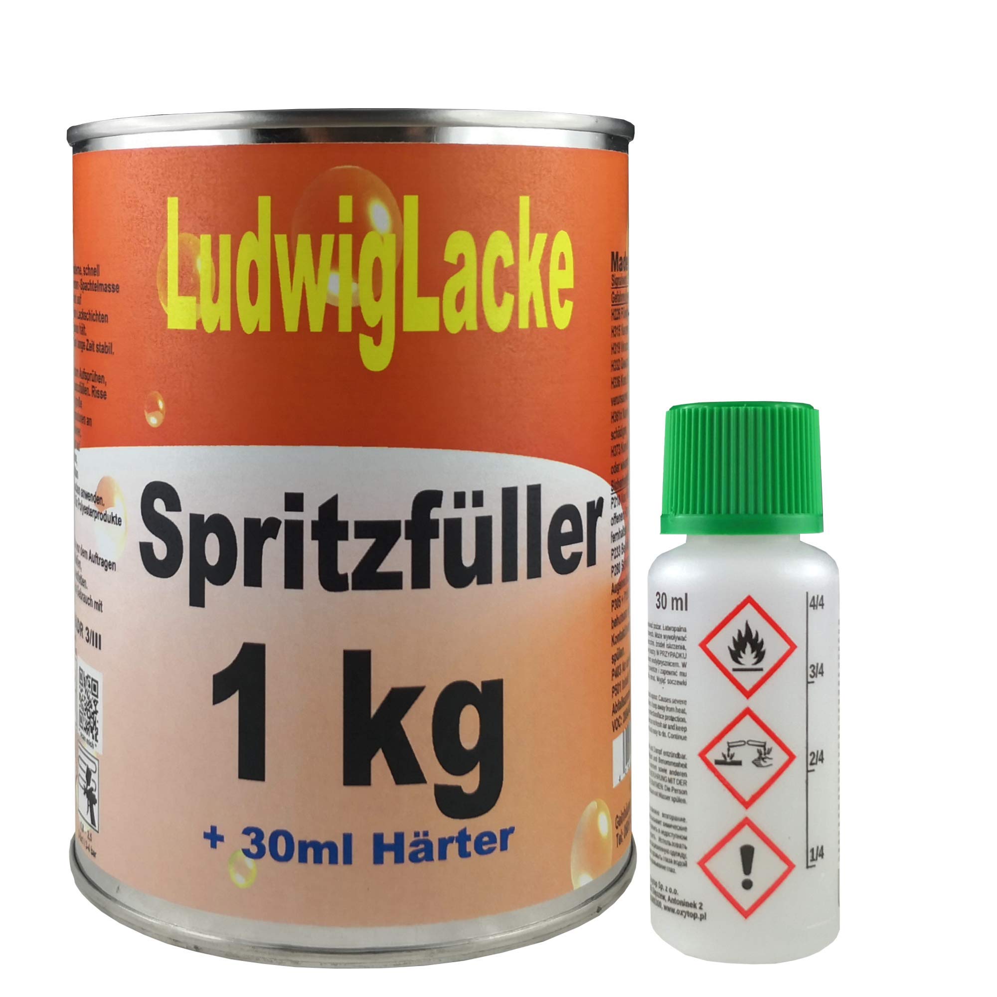 Ludwig Lacke Grundierung 1 kg Spritzfüller für Autolack Lackierer für Lackierpistole