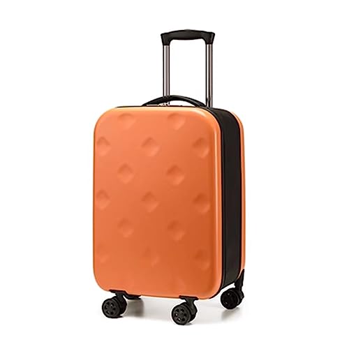 PRUJOY Erweiterbares Gepäck mit Spinnerrädern, Faltbarer, Leichter Trolley, Verstellbarer Trolley, TSA-Zoll-Zahlenschloss (Orange 24 in)