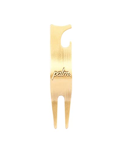 Palm Pitchgabel-Reparaturwerkzeug, ergonomisches 4-in-1-Design, U-förmige Oberseite zum Ausruhen von Schlägern, Flaschenöffner, leicht und stabil (gebürstetes Gold)
