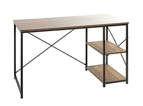 HAKU Möbel Schreibtisch, Metall, schwarz-Eiche, T 60 x B 120 x H 74 cm