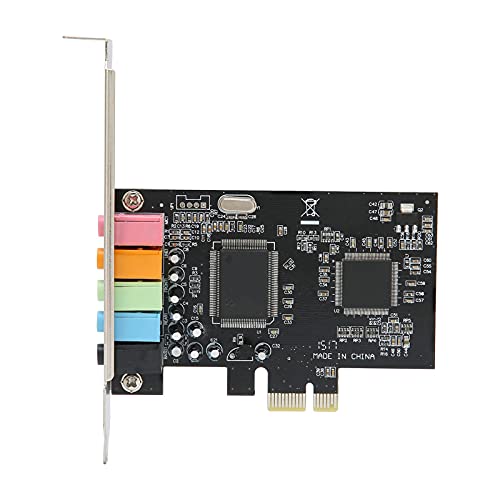 PCIe Soundkarte, 5.1 interne Soundkarte für PC Windows 7/Vista/XP 32/64 Bit mit Low Profile Bracket, 3D Stereo PCI e Audiokarte
