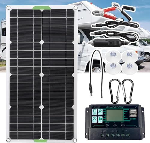 250 W 500 W tragbares monokristallines Solarpanel mit 10 A/20 A/30 A-Controller, Dual-USB, kann zum Laden von 12 V/24 V-Batterien verwendet werden, wasserdicht und staubdicht, 250 W, 30 A-Co