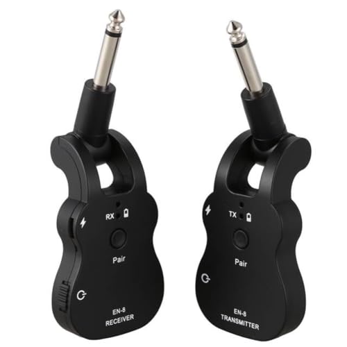 RIYAN 2.4G Wireless Guitar Transmitter Audio EN-8 Guitar Wireless Transmitter Receiver for Electric Guitar Bass Durable
