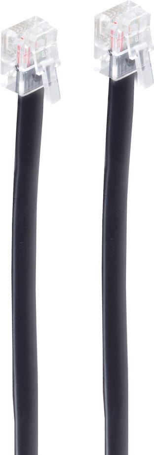 shiverpeaks BASIC-S Modular-Kabel, RJ12-RJ12 Stecker, 3.0 m Länge: 3.0 m, Farbe: schwarz, 6-adrig (BS70083-6/6)
