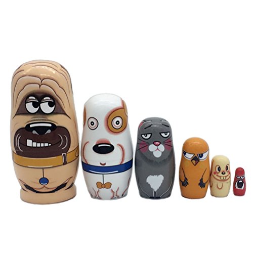ULTNICE Russische Nesting Dolls 6 teilige Matryoshka Bunte Stapeln Spielzeug Puppe