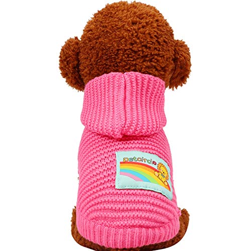 nobrand LVWENJUN Haustier-Hund kleidet Strickjacke mit Kapuze Strickjacke T-Shirt Leicht und bequem Haustiere Kleidung kleine Hunde Sommer-Breathable Comfort T-Shirt Haustier-Weste