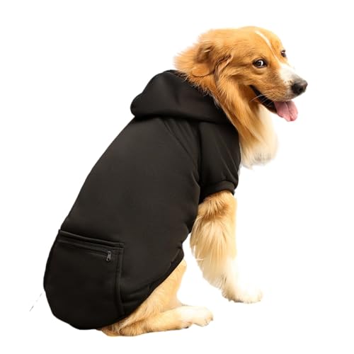 OUSHOP Fleece-Hunde-Kapuzenpullover Hundepullover Warme Weiche Jacke für Kalte Winter-Hundemäntel Kapuzen-Sweatshirt mit Tasche,9,L