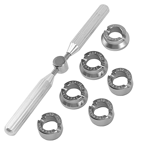 Dasertoe 7-teiliges Werkzeug-Set für Uhrengehäuse-Öffner, für Reparaturwerkzeug für Uhren, silber