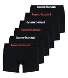 bruno banani Herren Boxershorts Unterhosen Flowing 2203-1388 6er Pack, Farbe:Schwarz, Menge:6er Pack (3X 2er), Wäschegröße:L, Artikel:-1936 schwarz-weiß/schwarz-rot