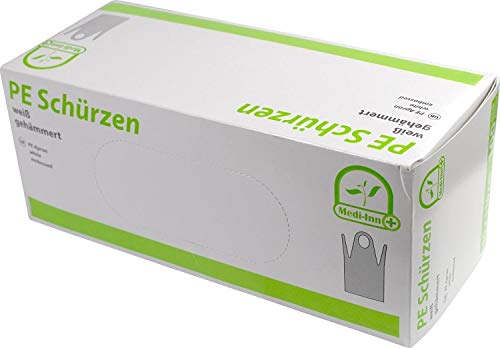 Medi-Inn PE-Schürzen weiß gehämmert in praktischer Spenderbox (80 x 125 cm, 1000 Stück)