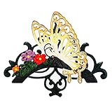 Sungmor schwere Pflicht aus Gusseisen, Garten & Hof, dekorative Schmetterlings Wand montiert Schlauch Butler, Wasser Schlauch Rohr, Rack, Kleiderbügel, antik Wand Dekorationen