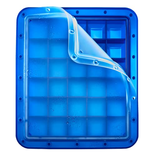 Lurch 240755 Ice Former Arctic Würfel 3cm blau Eiswürfelform für 30 Eiswürfel mit transparentem Deckel blau