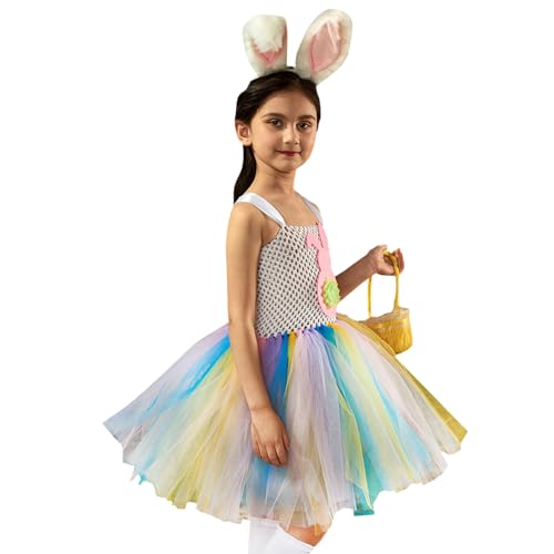 Shichangda Hasen-Tutu-Kleid für Mädchen - Kinder Mädchen Osterkleider Hasenkostüm - Halloween-Kostüm, Tutu-Outfit, Weihnachts-Cosplay-Kostüm für Mädchen im Alter von 2–10 Jahren
