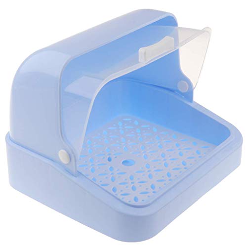 Babyflaschen-Abtropfgestell mit Staubschutz – Aufbewahrungsbox für Stillflaschen – Essgeschirr-Organizer – Blau, 30 x 26,5 x 22 cm, Blau