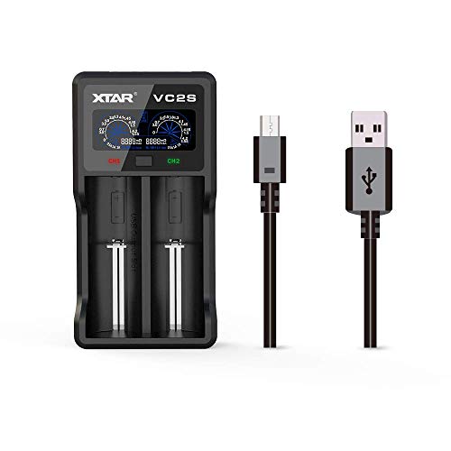XTAR VC2S - Micro USB Ladegerät, Li-Ion, 2 slot, CLCD Display