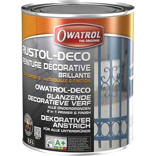 Owatrol Rustol Deco - Alkyd-Decklack für alle Untergründe 0.75 Litre, Reinweiß - RAL 9010