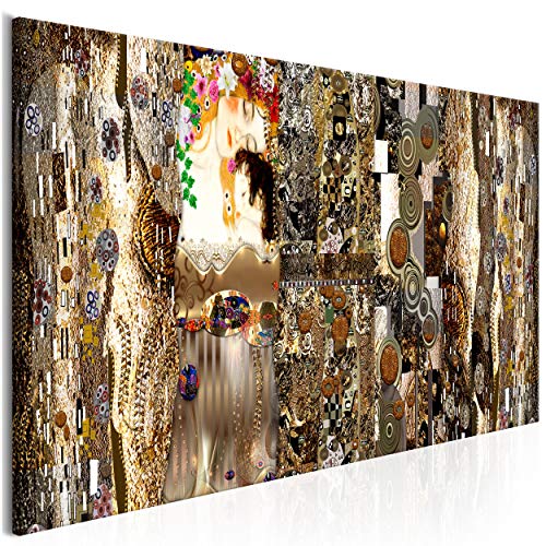 decomonkey Bilder Gustav Klimt Abstrakt 120x40 cm 1 Teilig Leinwandbilder Bild auf Leinwand Vlies Wandbild Kunstdruck Wanddeko Wand Wohnzimmer Wanddekoration Deko Kunst
