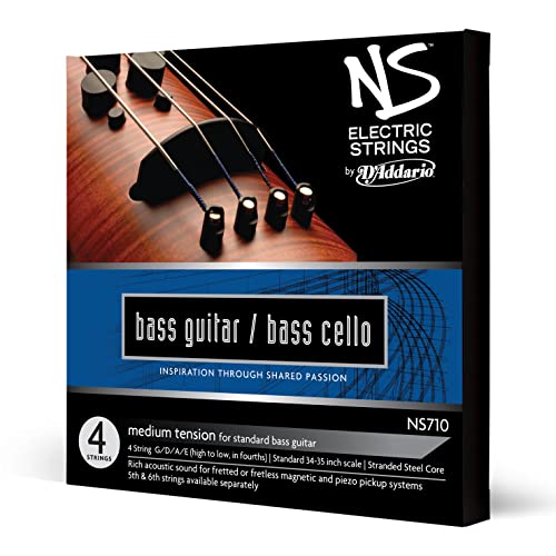 D'Addario NS710 Elektrik-Bass Cello Saitensatz mehrfach verdrillter Stahlkern Medium