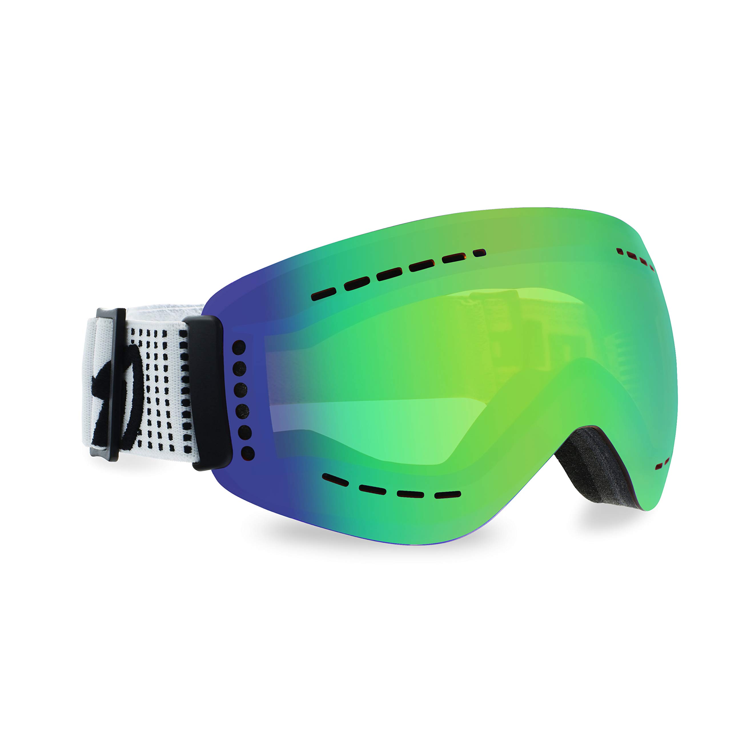 gloryfy Unbreakable (GP3 Green Multilayer) - Unzerbrechliche Skibrille, Snowboardbrille, Herren, Damen, Winter, Kontrastbrille, Grün-Verspiegelte Gläser