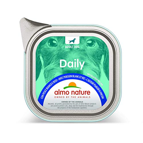 almo nature Daily Nassfutter für Erwachsene Hunde mit Weißfisch und Reis - Aluschale 100 g.