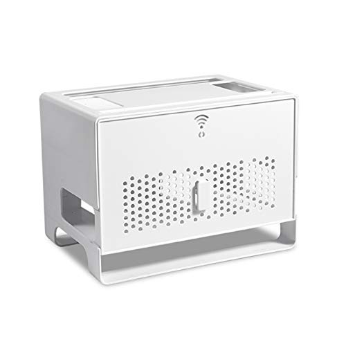 MNBVH Router Box Schreibtisch Kabelbox Kabel Verstecken Box Multimedia Aufbewahrungsbox Organizer Steckdosen/Kabel/Kabelsalat/Ladekabel/Cable Storage Box White