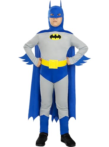 Funidelia | Batman The Brave & the Bold Kostüm für Jungen ▶ The Dark Knight, Superhelden - Kostüme für Kinder & Verkleidung für Partys, Karneval & Halloween - Größe 7-9 Jahre - Schwarz