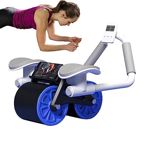 Bauchtrainingsroller Rad | Dual Round Exercise Roller mit Ellenbogenstütze und automatischem Rückprall | Muskelaufbaugeräte für Körperform, für Tonarme, Po, Bein, Bauchmuskeln Shenrongtong