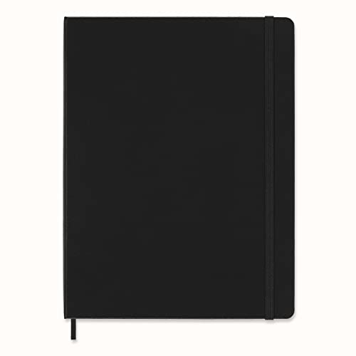 Moleskine Klassisches Notizbuch mit Karierten Seiten, Hardcover mit Elastischem Verschlussband, A4-Format 21 x 29.7 cm - Farbe Schwarz, 192 Seiten